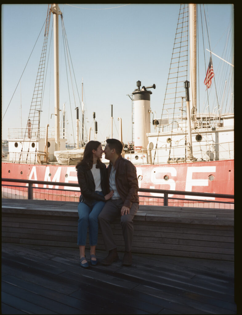 "A Day in the Life" Seaport Engagement Photoshoot - what to do in Seaport, New York for a romantic getaway