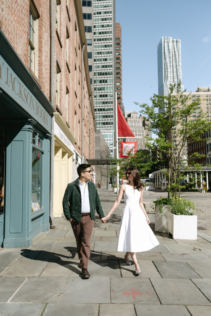 "A Day in the Life" Seaport Engagement Photoshoot - what to do in Seaport, New York for a romantic getaway