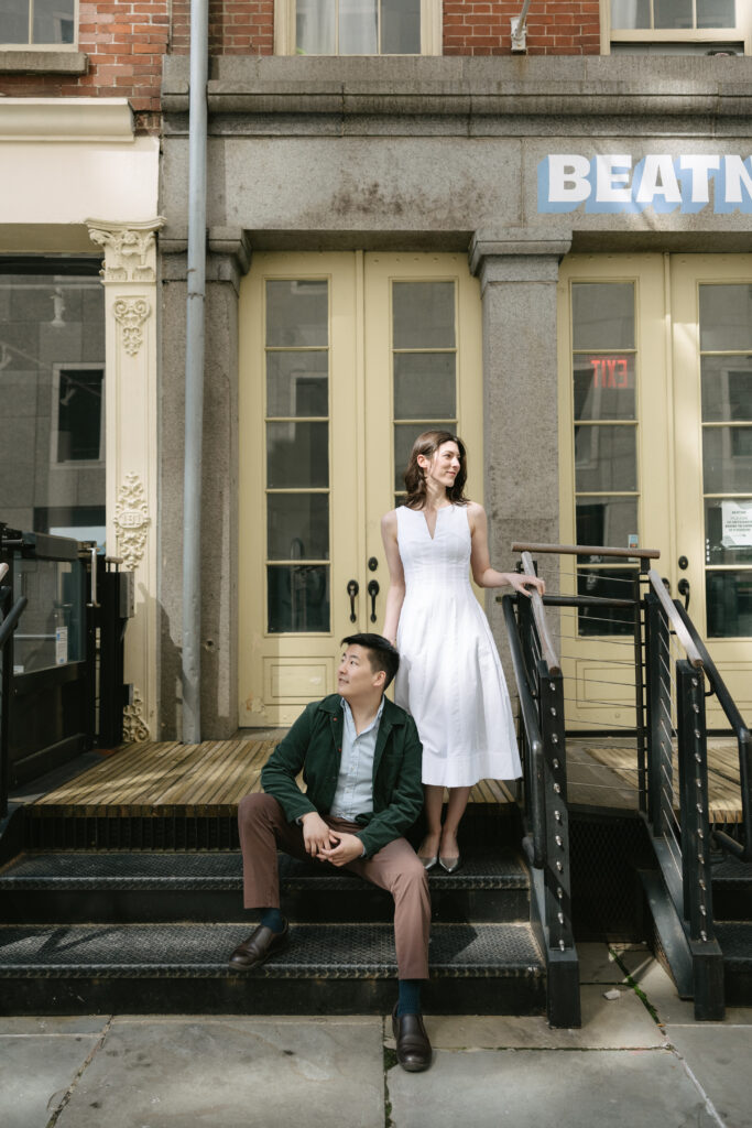 "A Day in the Life" Seaport Engagement Photoshoot - what to do in Seaport, New York for a romantic getaway