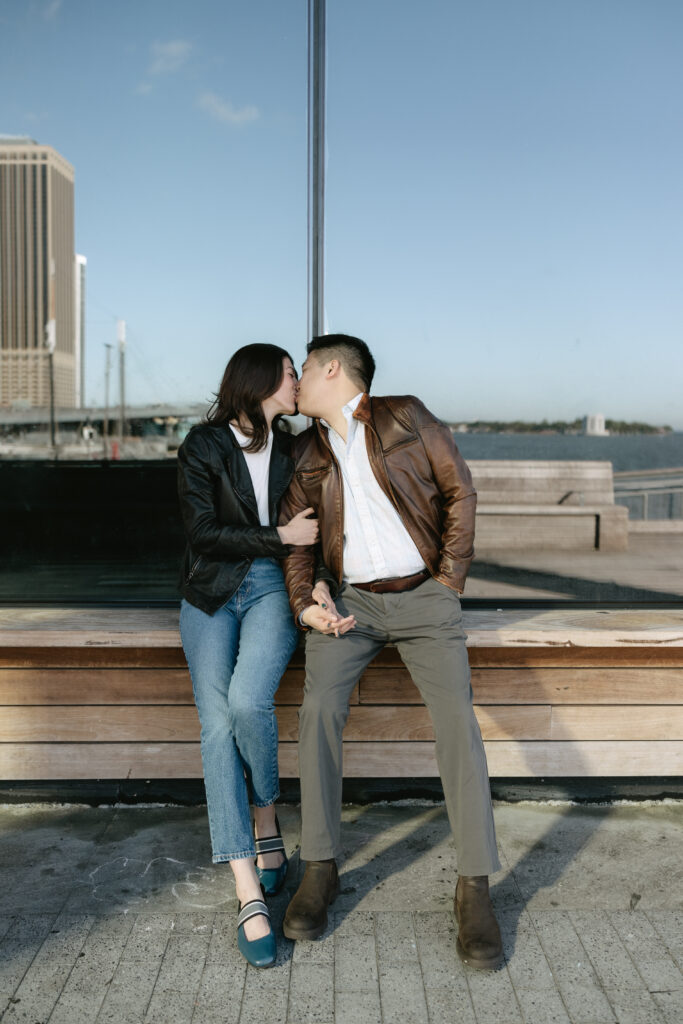 "A Day in the Life" Seaport Engagement Photoshoot - what to do in Seaport, New York for a romantic getaway