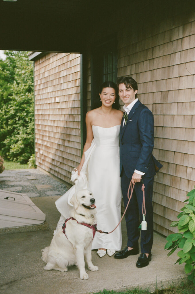 classic coastal wedding inspiration with dog